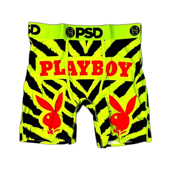 PSD Size L 36-38 Mens Boxer Briefs Playboy Green Stripe - Picture 1 of 3